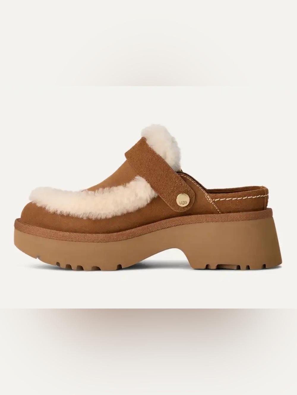 UGG Esmee clog Shearling-Trim Slingback NEW color chestnut - Picture 3 of 13